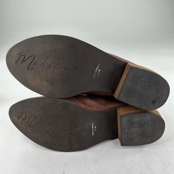 Matisse Augustine Mules US 7.5 M Brown Ruched Leather Vamp Slip-On Shoes - Picture 6 of 10